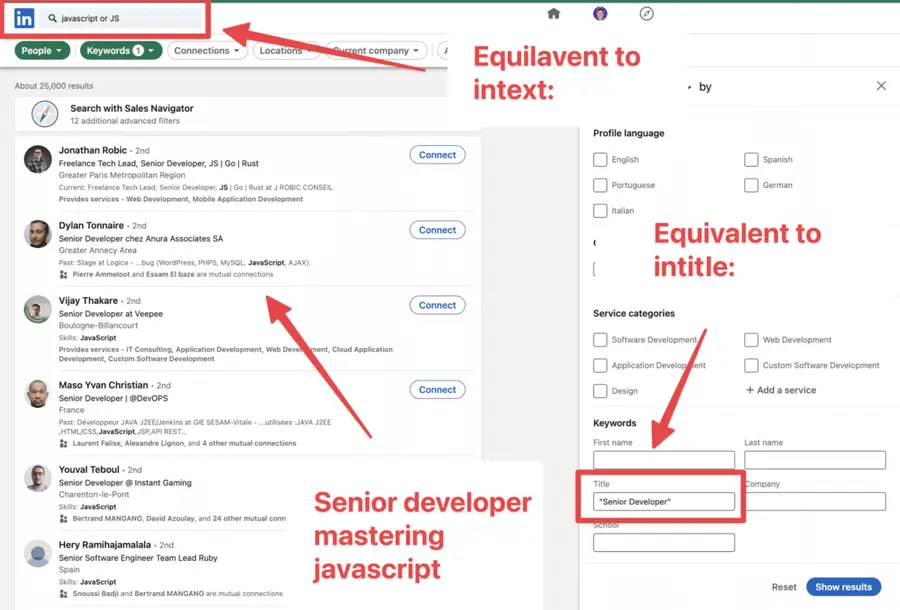 linkedin boolean search x ray equivalent