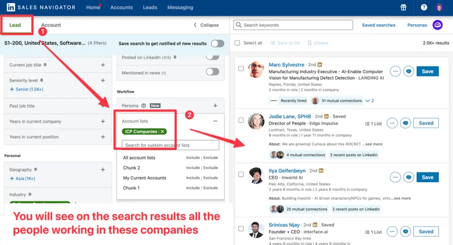 find buyer personae linkedin sales navigator