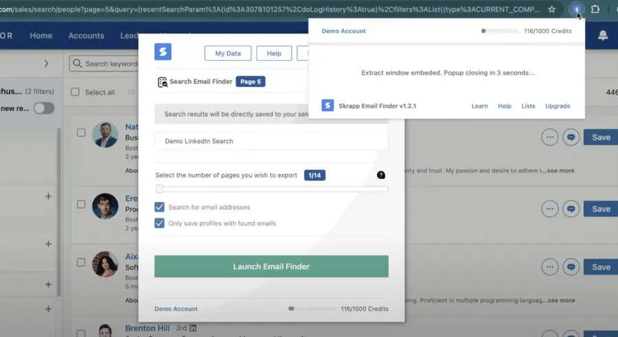 scrapp.io chrome extension email finder on linkedin sales navigator