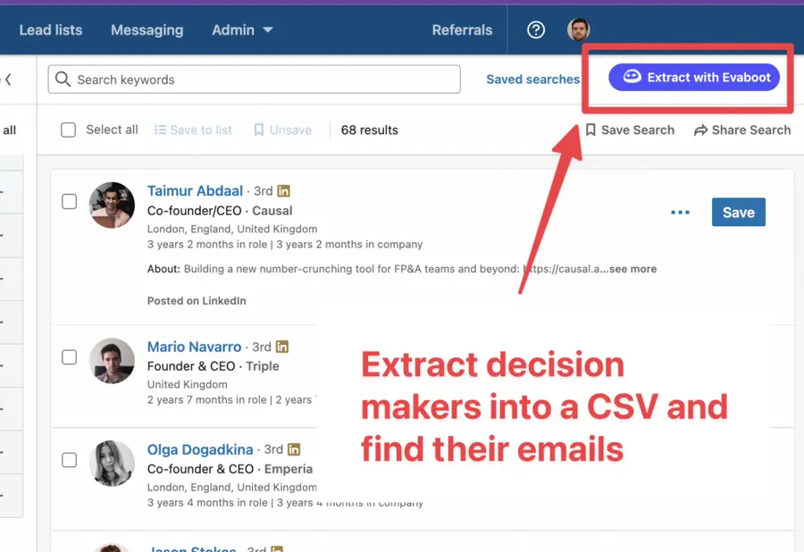extract recruiting clients into csv