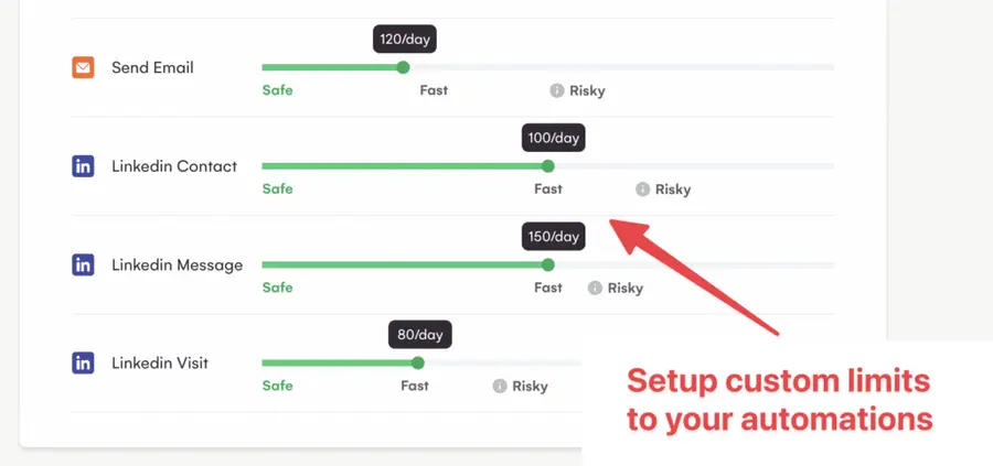set up linkedin automation limits
