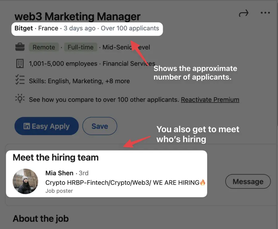 actively recruiting on linkedin example