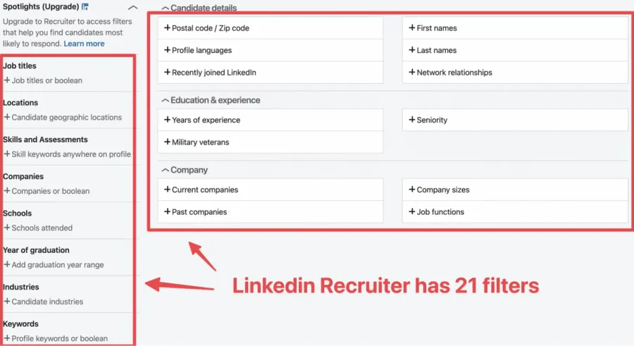 linkedin sales navigator filters