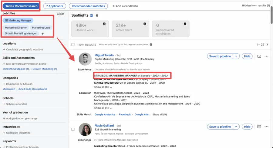 linkedin recruiter boolean search