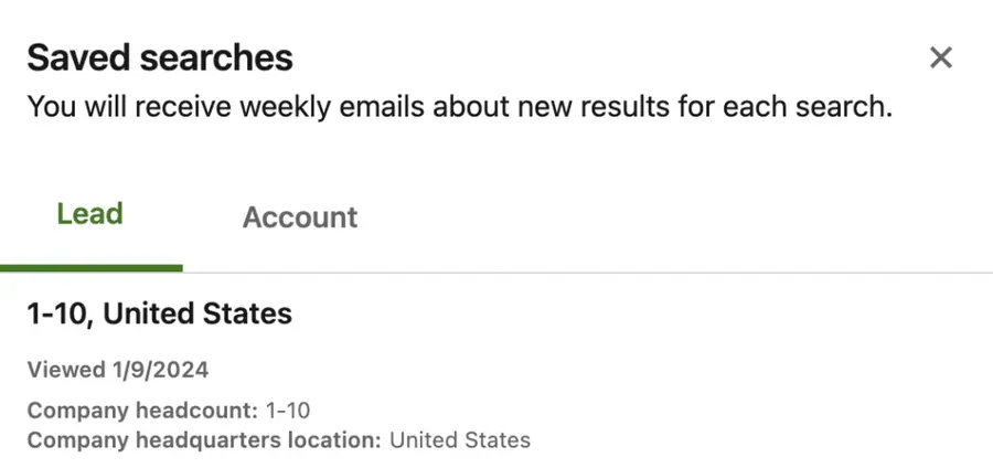 linkedin sales navigator savec searches

