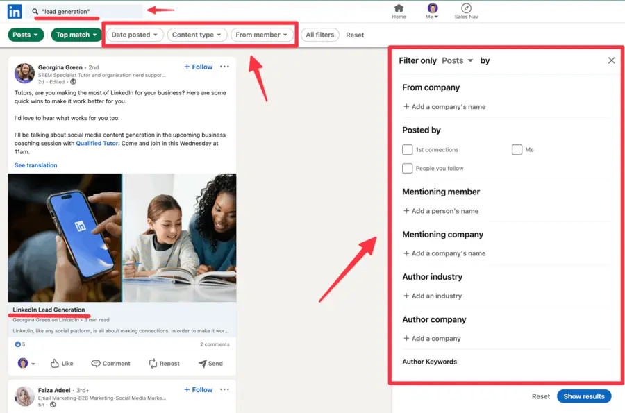 advanced linkedin search posts