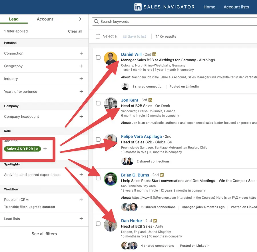 and boolean operator linkedin sales navigator