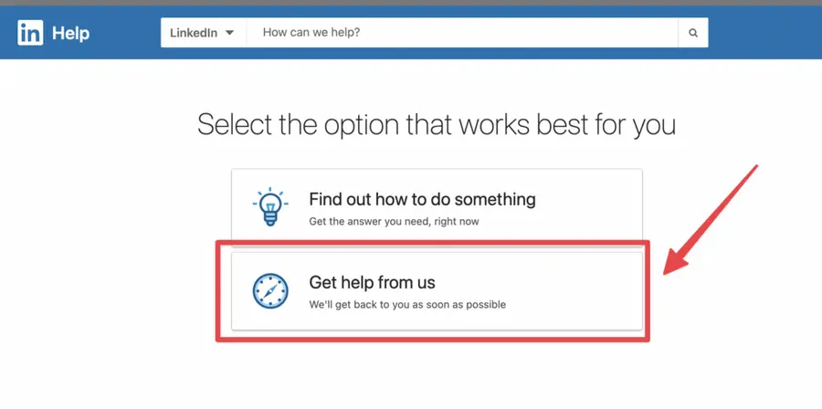 contact linkedin support after ban