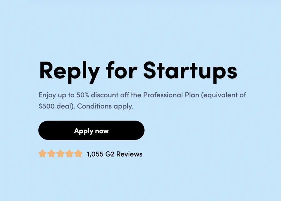 Reply for Startups apply for a discount