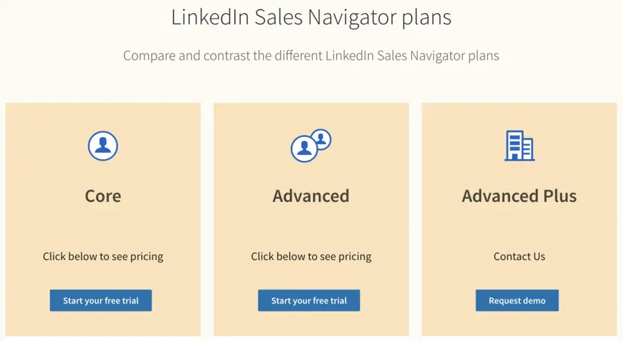 linkedin sales navigator pricing and plans
