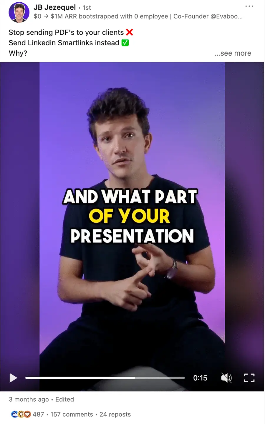 Linkedin video post example