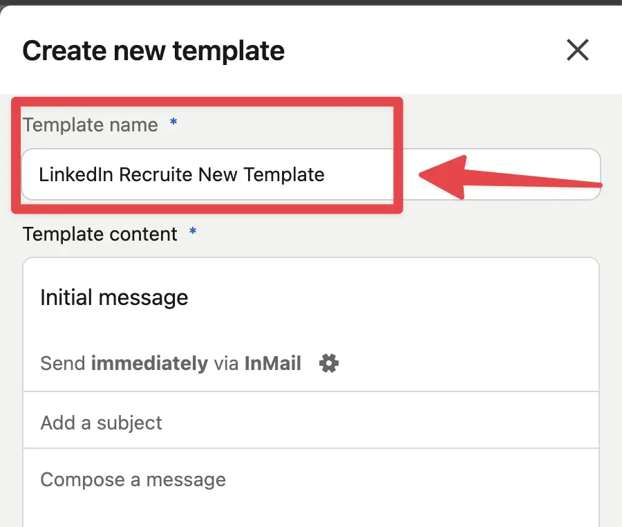 linkedin recruiter message template creation