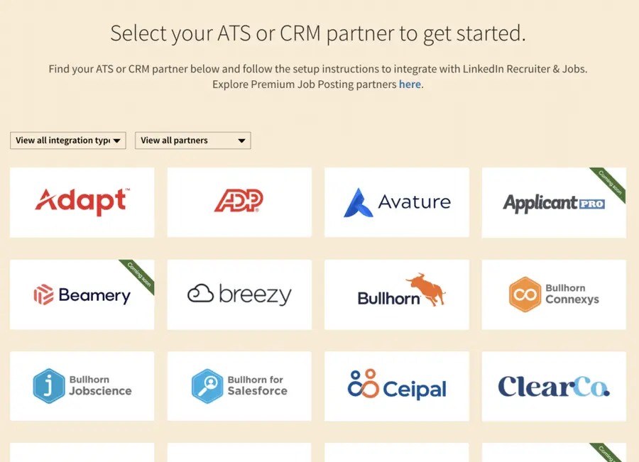 linkedin recruiter ats integrations 