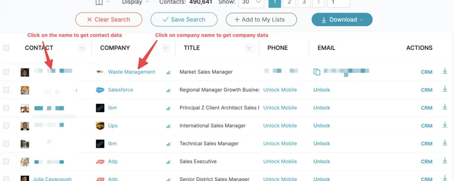 uplead contact data dashboard