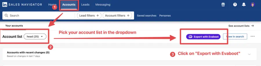 export linkedin sales navigator account lists x