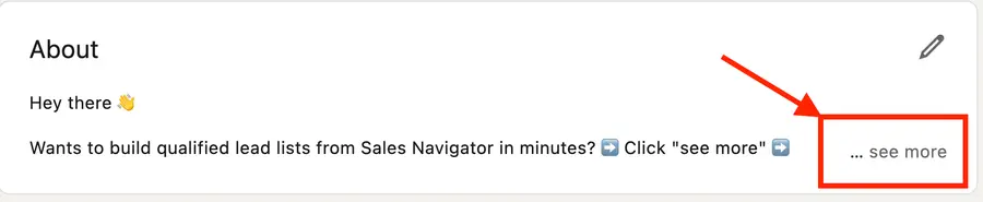 about section preview linkedin
