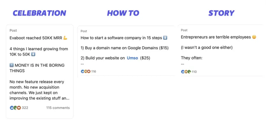 Tipi di post su linkedin