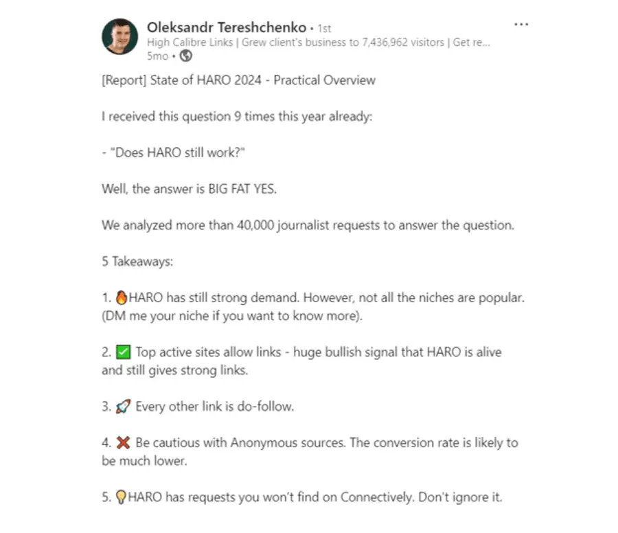 Post formatting example