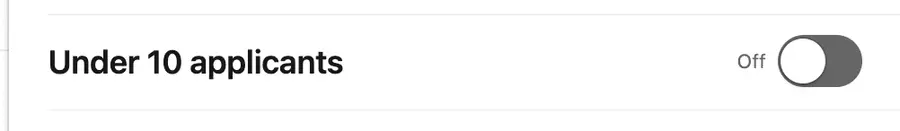 job under 10 applicant linkedin filter