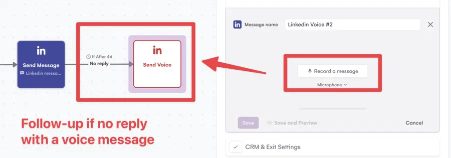 follow up linkedin voice message