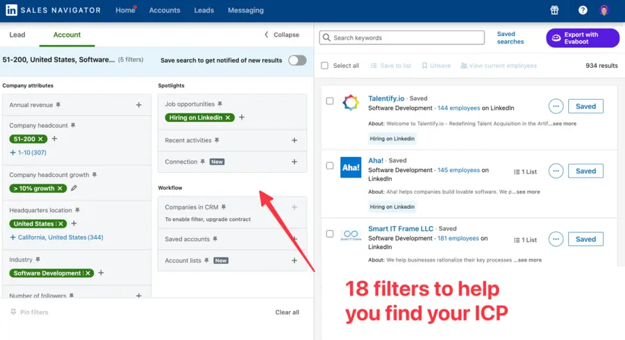 build prospect list with linkedin sales navigator