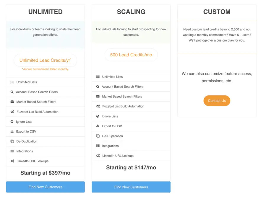 leadfuze tool pricing