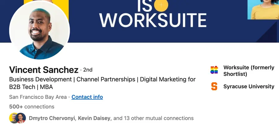 LinkedIn headline example with variety of services