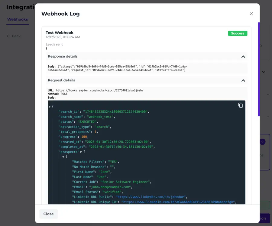 webhook log evaboot