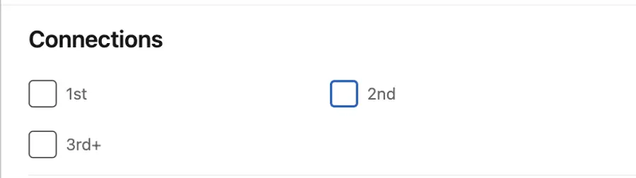 connection of linkedin filter