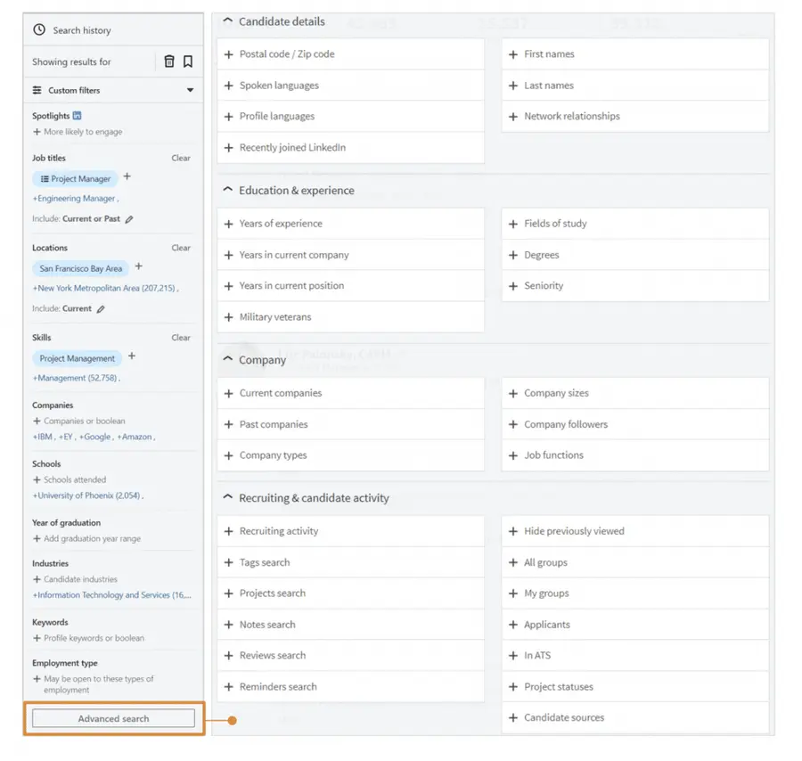 linkedin recruiter filters