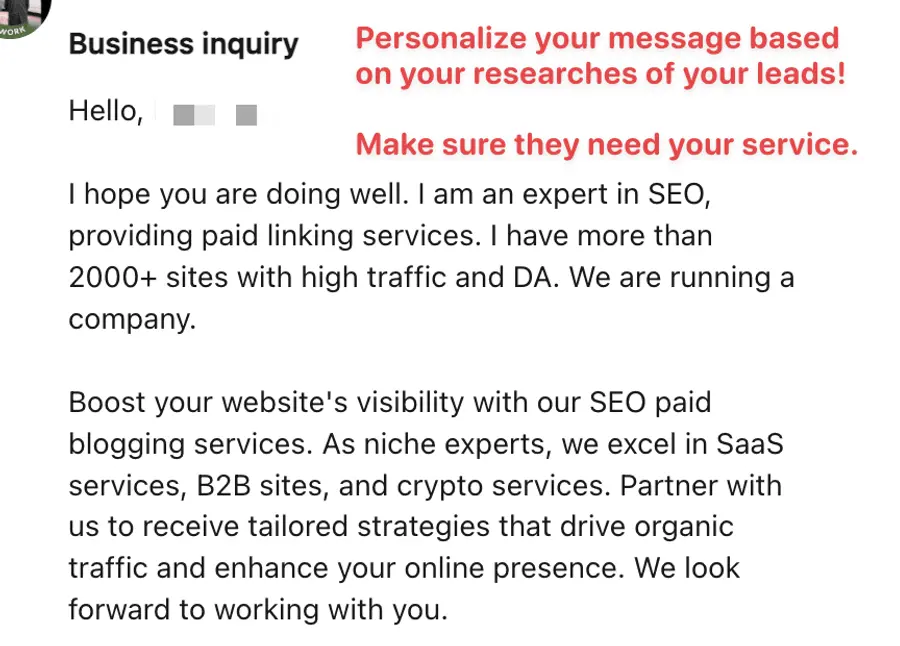 add value to your linkedin cold message