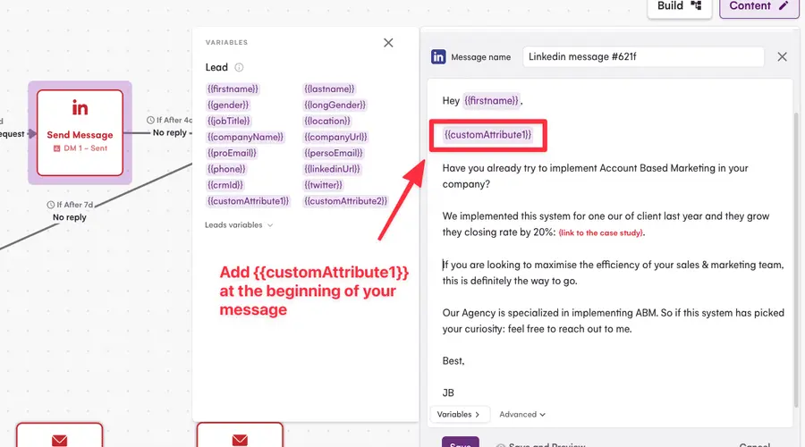 inserisci i tuoi rompighiaccio nei messaggi