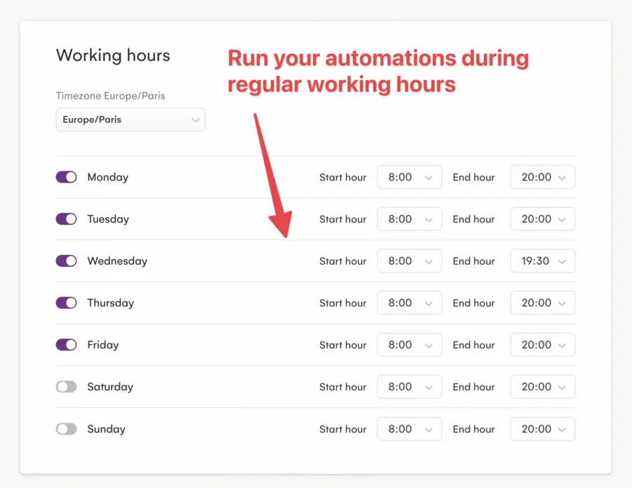 linkedin automations working hours