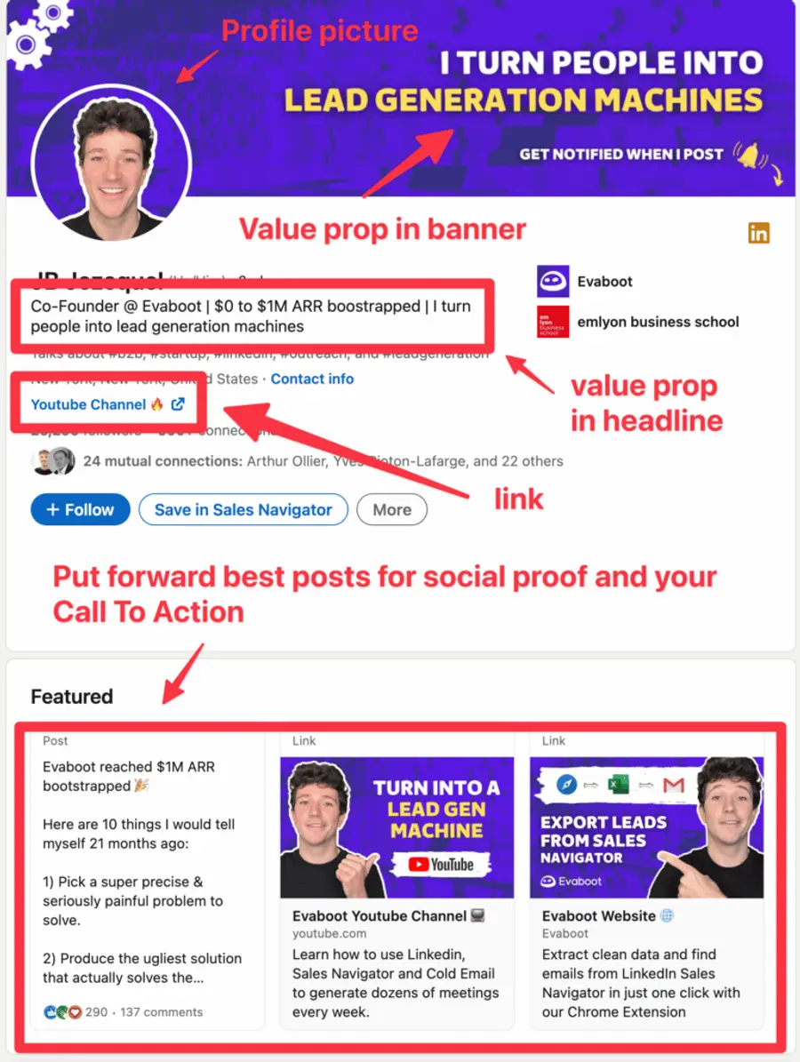 optimize linkedin profile for sales