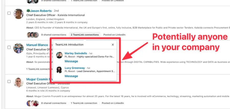 how to use linkedin teamlink extend