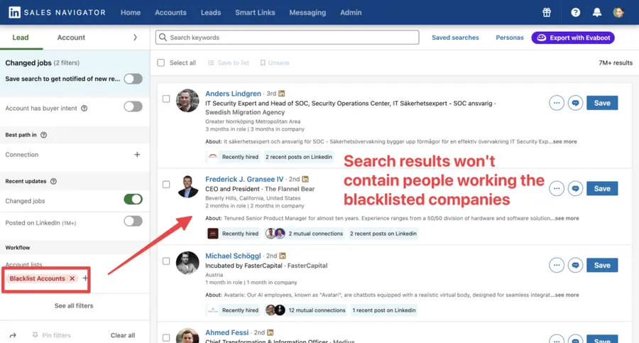 blacklist company linkedin