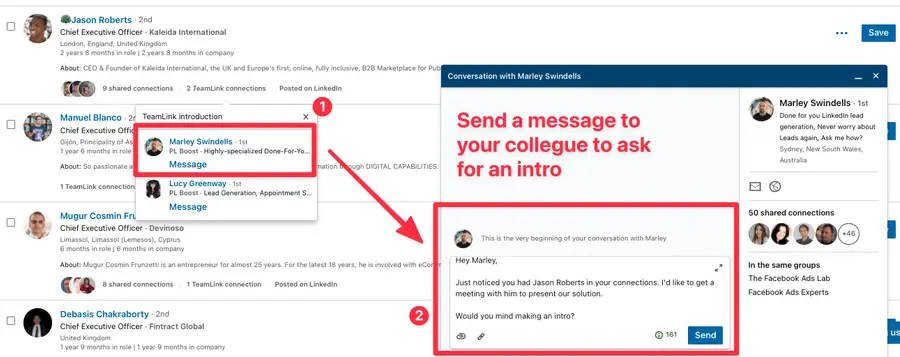 ask for teamlink intro