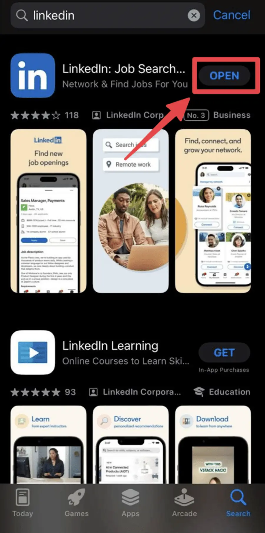 see linkedin pending connections on android app