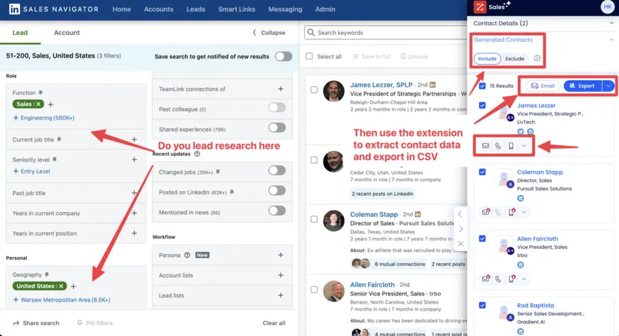 zoominfo chrome extension on linkedin sales navigator