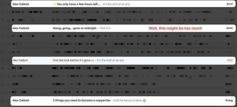 sending too many emails can be spammy