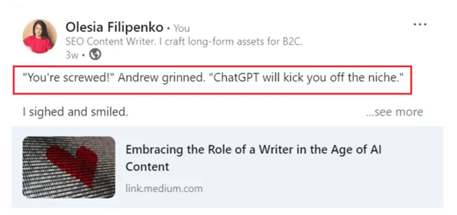 Start with a hook example post