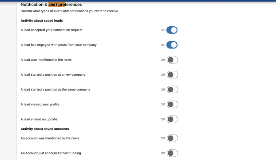 choose the types of alerts you want to receive