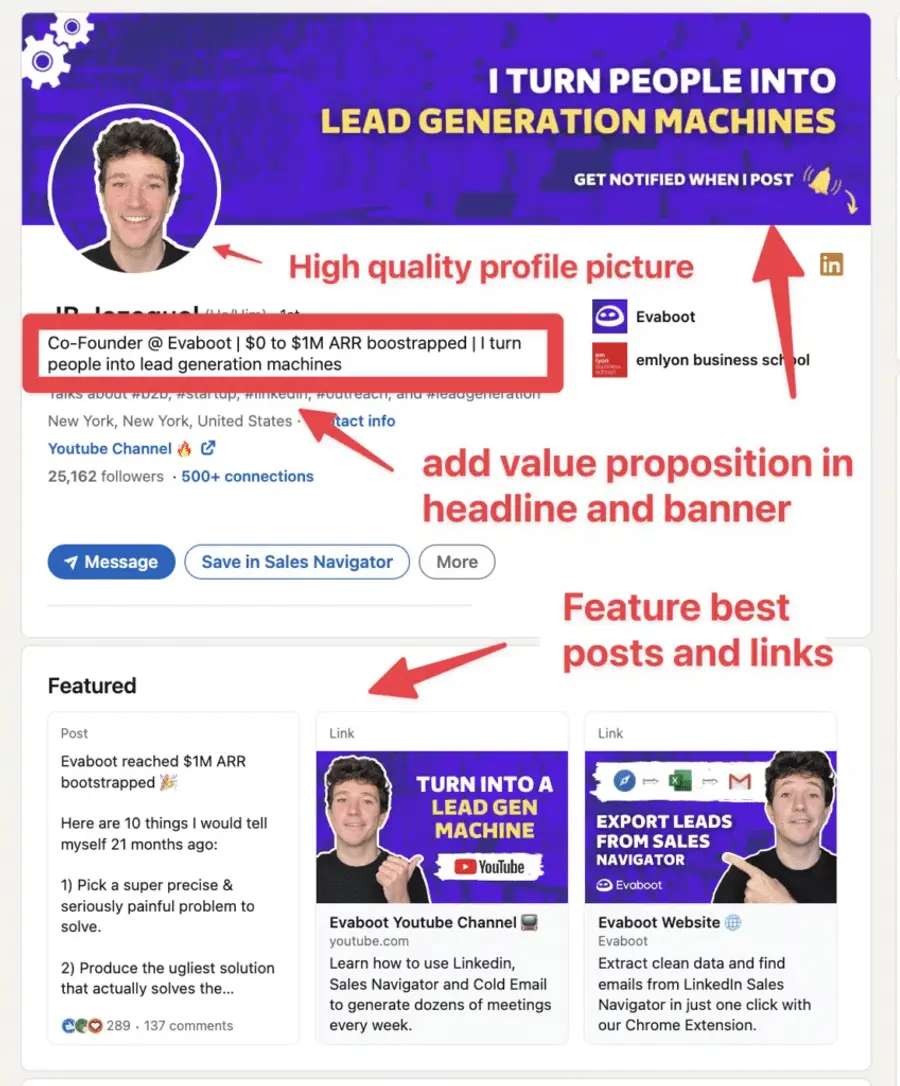 linkedin profile optimisatin