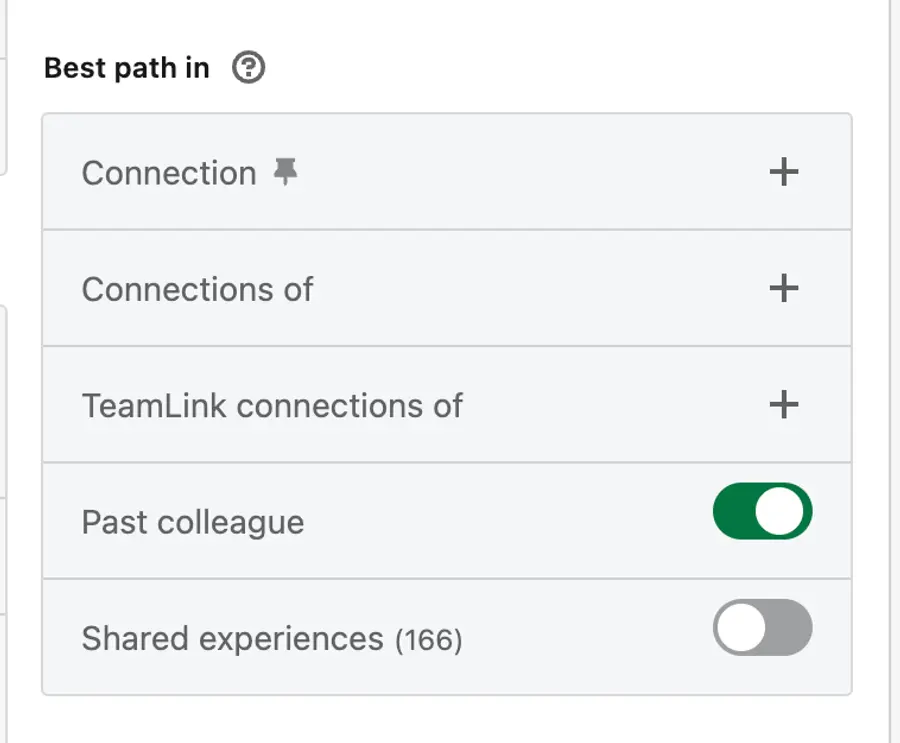 best path in lead filter on sales navigator