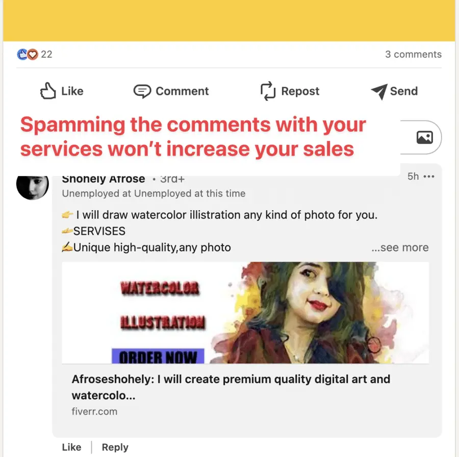 don't spam linkedin groups