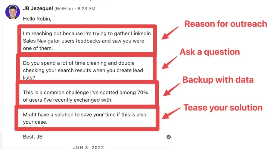 linkedin prospecting message template