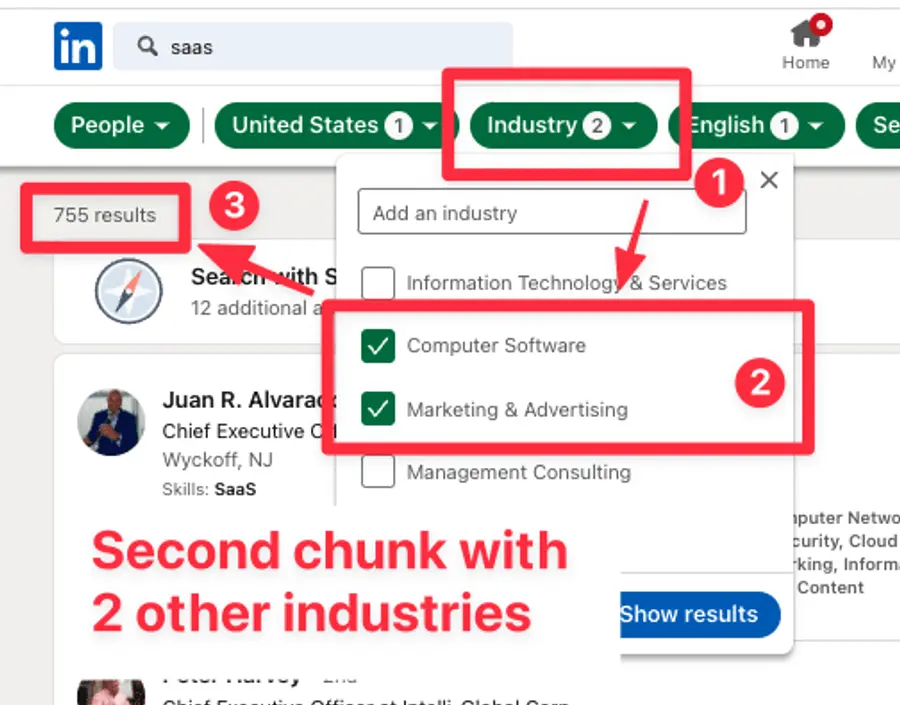 comment séparer sa recherche linkedin en plusieurs morceaux