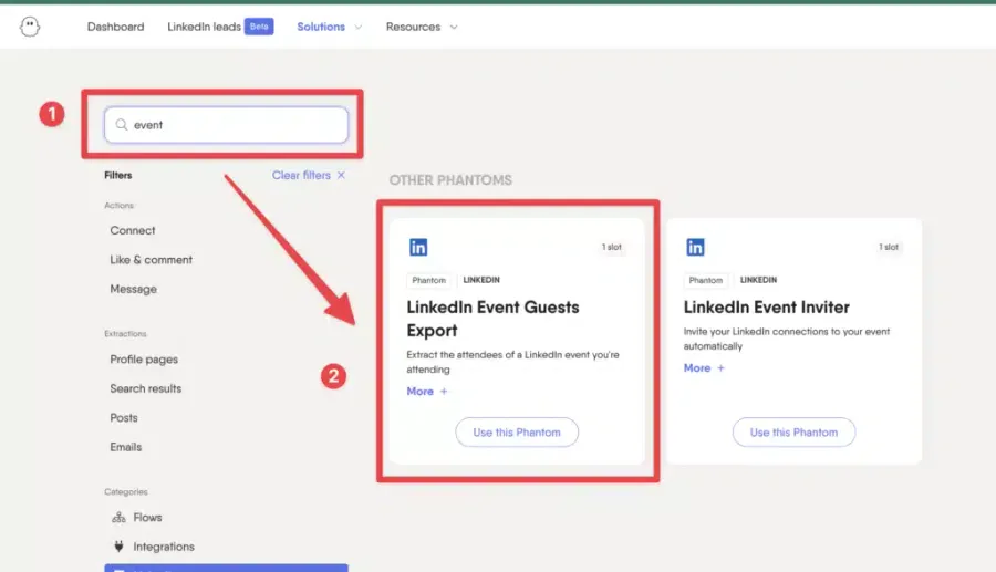 export list attendees linkedin events