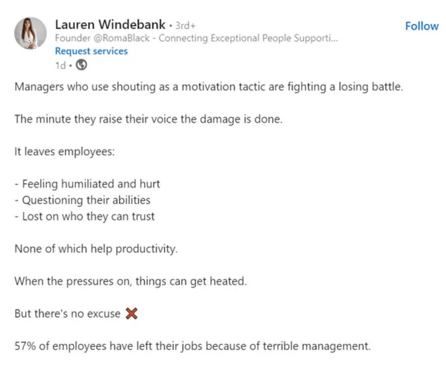 Post with white space example