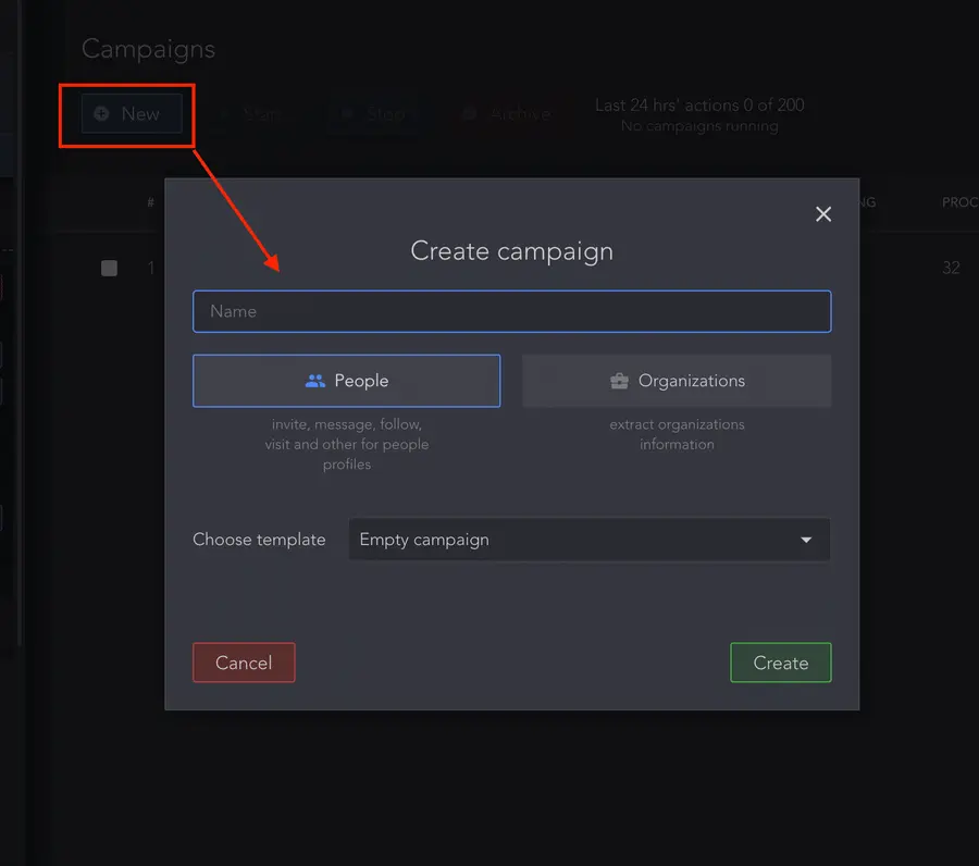 create campaign linkedin helper